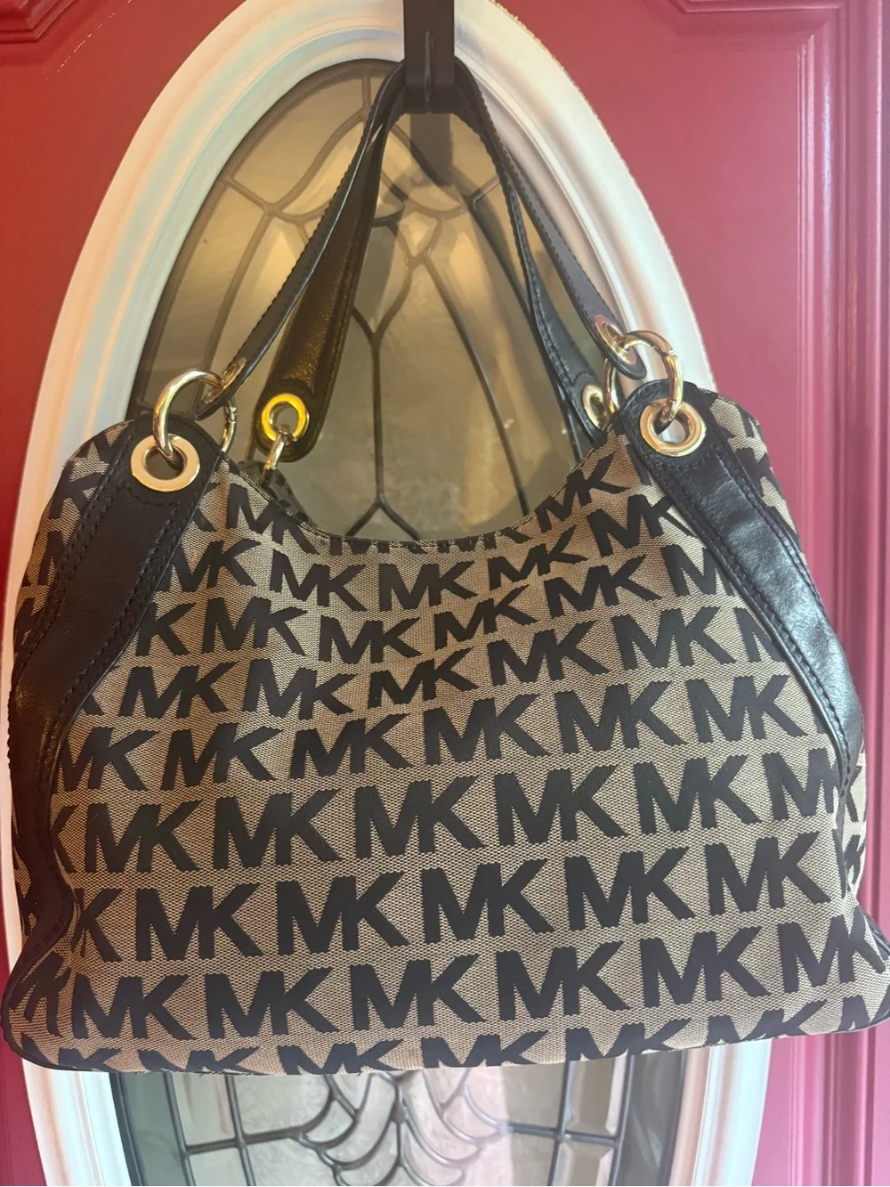 Michael Kors Ludlow Signature, Canvas and leather shoulder bag